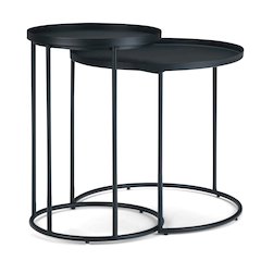 Monet Metal 2 Pc Nesting Table In Black