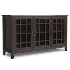 Connaught Solid Wood Wide Storage Cabinet Buffet In Chestnut Brown