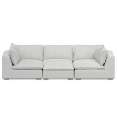Jasmine Pit Sectional Modular Sofa In Velvety Chenille Performance Fabric