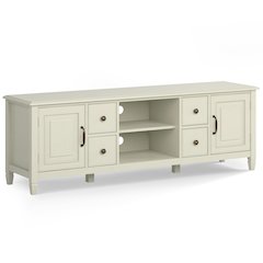 72 Inch Wide Tv Stand In Antique White For Tvs Up To 80 Inches