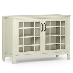 Connaught Solid Wood Low Storage Cabinet In Antique White