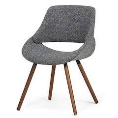 Malden Bentwood Dining Chair In Grey Woven Fabric