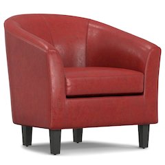 Austin 30 inch Wide Contemporary Tub Chair in Red Vegan Leather