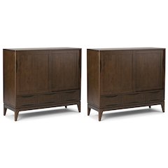 Harper Solid Wood 48 inch Storage Cabinet in Walnut Brown (Set of 2)
