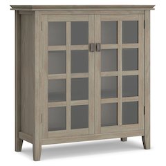 Artisan Solid Wood Medium Storage Cabinet In Distressed Grey