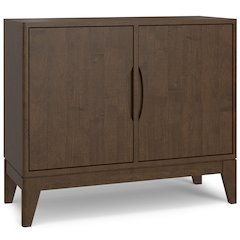 Harper Solid Hardwood 2 Door Sideboard Buffet / Storage Cabinet In Walnut Brown