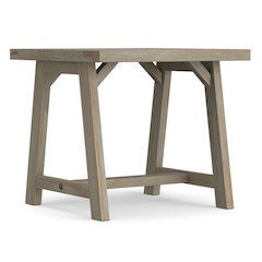 Sawhorse Solid Wood End Table In Distressed Grey