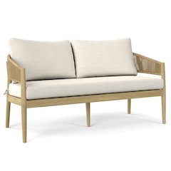 Bayshore Solid Acacia Wood Outdoor Sofa In Natural