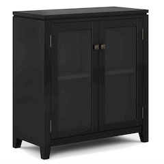 Cosmopolitan Solid Wood Low Storage Cabinet In Black