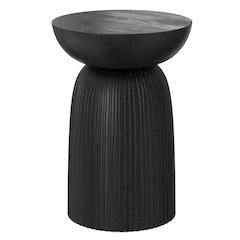 Boyd 13 inch Wide Solid Mango Contemporary Line Accent Table in Black