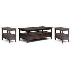 48 inch Wide Coffee Table with 2 14 inch Wide End Tables (Set of 3)