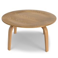 Payton  34 Inch Wide Round Contemporary Coffee Table In Natural