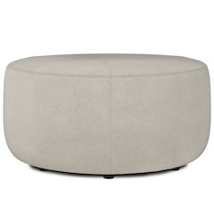 Moore Large Ottoman In Natural Linen Look Fabric