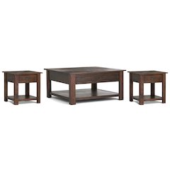 38 inch Wide Coffee Table with 2 22 inch Wide End Tables (Set of 3)