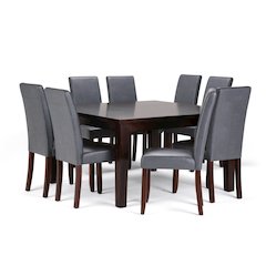 Acadian Solid Hardwood 9 Piece Dining Set In Stone Grey