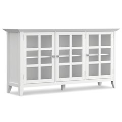 Acadian Solid Wood Wide Storage Cabinet In White