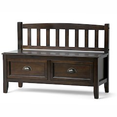 Burlington 42 inch Wide Solid Wood Transitional Entryway Storage Bench