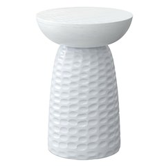 Boyd 13 inch Wide Solid Wood Contemporary Accent Table in White, Assembled