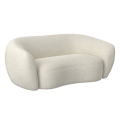 69 Wide Contemporary Loveseat Sofa in Vanilla Cream Boucle Performance Fabric