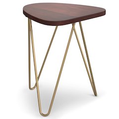 Patrice Metal And Wood Accent Table In Dark Brown