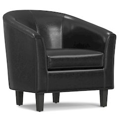 Austin 30 inch Wide Contemporary Tub Chair in Black Vegan Leather