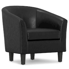 Austin Tub Chair In Distressed Black Vegan Faux Leather