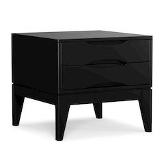 Harper 22 inch Wide Solid Wood Mid Century Modern End Table in Black