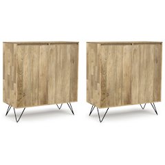 Hunter Solid Mango 39 Inch Storage Cabinet In Natural Color (Set Of 2)
