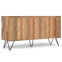 Hunter Solid Mango Wood 3 Door Sideboard Buffet In Natural