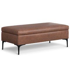 48 inch Rectangle Large Coffee Table Storage Ottoman with Lift up Lid