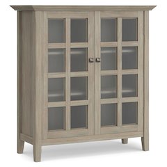 Acadian Solid Wood Medium Storage Cabinet In Distressed Grey