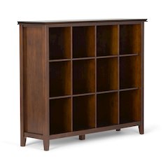 Artisan Solid Wood 12 Cube Storage In Russet Brown