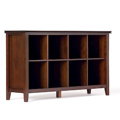 Artisan Solid Wood 8 Cube Storage Sofa Table In Russet Brown