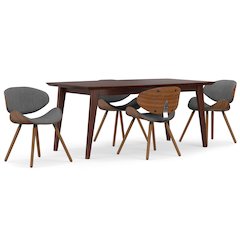 Marana / Draper Solid Hardwood 5 Piece Dining Set In Grey