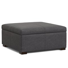 36 inch Wide Contemporary Square Square Coffee Table Storage Ottoman