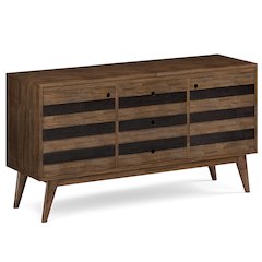 Clarkson Solid Acacia Wood Sideboard Buffet In Rustic Natural Aged Brown