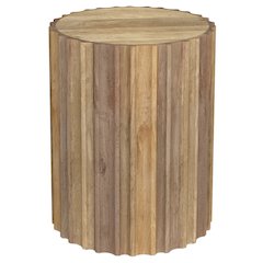 Rolf 16 Inch Wide Solid Mango Boho Contemporary End Table In Natural