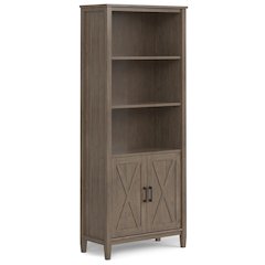 Ela Solid Wood Bookcase In Smoky Brown