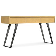 Lowry Console Sofa Table In Oak Veneer