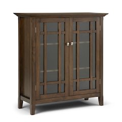 Bedford Solid Wood Medium Storage Cabinet In Rustic Natural Aged Brown