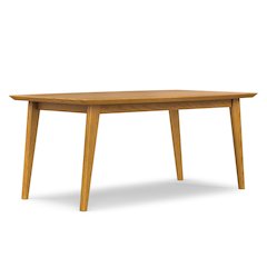 Draper Solid Wood Mid Century Rectangle Dining Table In Oak Veneer