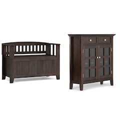 36 inch Wide Small Storage Bench and 36 inch Wide Storage Cabinet