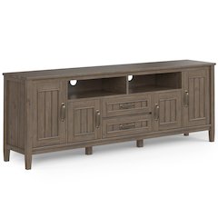 Lev Solid Wood 72 Inch Tv Media Stand In Smoky Brown For Tvs Up To 80 Inches