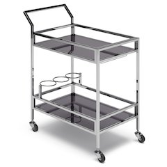 Watts 26 Inch Bar Cart In Chrome