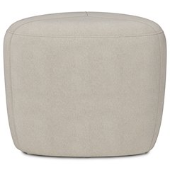 Moore Small Ottoman In Natural Linen Look Fabric