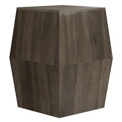 Solid Mango Wood 16 Inch Wide Irregular Contemporary Side Table In Ash Grey