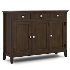 Acadian Solid Wood Wide Entryway Storage Cabinet In Brunette Brown