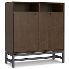 Banting Solid Hardwood Entryway Storage Cabinet In Walnut Brown
