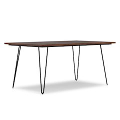 Hunter Solid Mango Wood Dining Table In Umber Brown