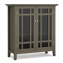 Bedford Solid Wood Medium Storage Cabinet In Farmhouse Grey